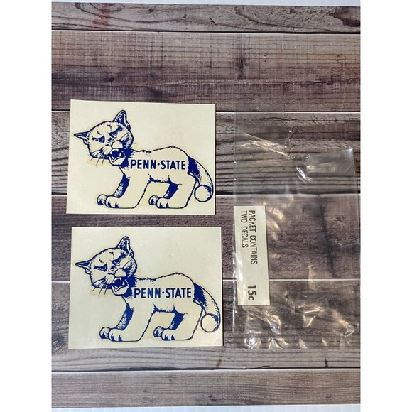Vintage 1950’s Penn State Nittany Lions PSU University Football Decal Pack Of 2 - Picture 1 of 4